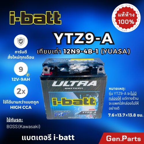 Pin Xe Máy boss175 Boss i-batt YTZ9-A 12V-9Ah