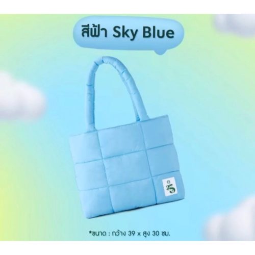 Chính hãng💯Túi phồng Starbucks x cao 30 cm. Khóa từ tính màu xanh da trời