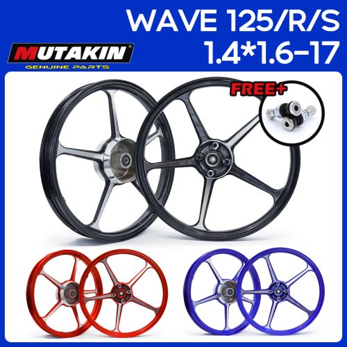 MUTAKIN vành động cơ hợp kim sóng 505 Meg Wave 125 wave125 wave100s 17 inch cho mô hình sóng 125/S/R/x với vòng bi Giao hàng nhanh