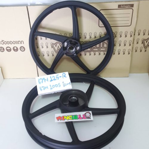 Vành xe WAVE125R / WAVE100s 2005 màu đen 1.40×17, lốp 17 **5 cánh gốc** WAVE125R.