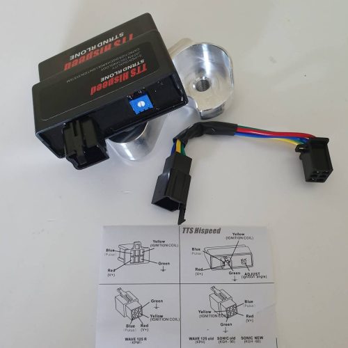 Hộp đèn thông minh 8 cấp độ hộp đèn thông minh CDI WAVE125S / WAVE125R / WAVE125X / WAVE100s / SONIC mở khóa vòng quay ***dành cho dòng xe có dây đồng hồ***.