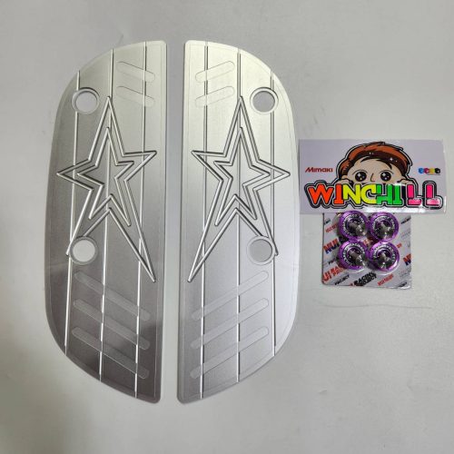 Sàn nhôm GIORNO màu bạc + đế sàn màu tím đen, công việc CNC dày đặc.