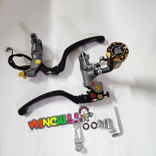 Một cặp bơm ARS G. Trắng + chân thép không gỉ + inox + nắp DAY8.1 màu đồng cho WAVE / PCX / MSLAZ / X1 / DASH / LS / TENA / NOVA-RS / NOUVO-MX / MIO.