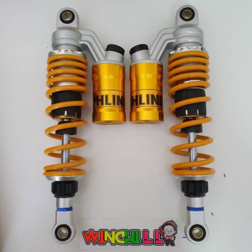 Sau lưng, phuộc 310 mm Wave110i/Dream supercub/Wave100 cũ/Wave100s 2005, sau lưng màu vàng.