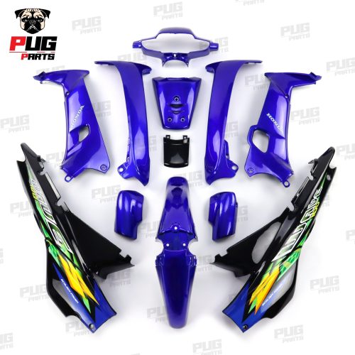 Bộ phận PUG màu Wave100 cũ (bộ 13 chi tiết) màu xanh nước biển đuôi đen Wave100/110 cũ đèn pha đôi/đèn pha đơn bộ màu Wave100 cũ bộ màu Wave100.