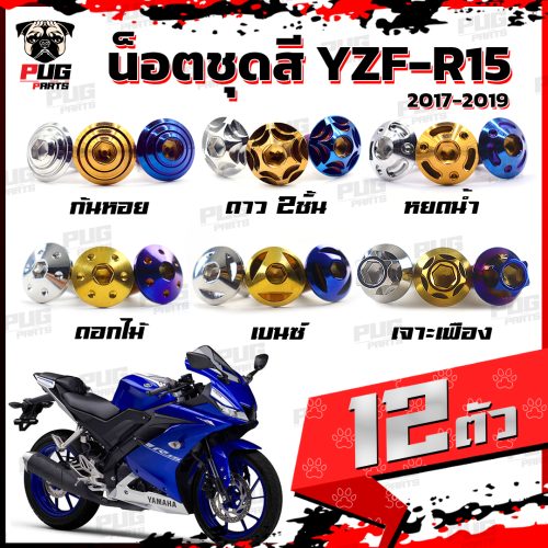 Không có bộ màu R15 năm 2017-2019 (1 bộ = 12 chiếc) Bộ màu AR-15 R15 Frame R15 R-15 Nút R15 Nút thép không gỉ (R15 năm 2017-2019)