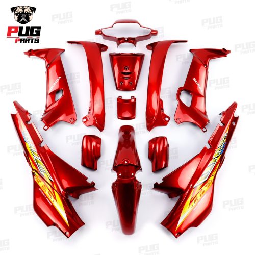 [PUGParts Bộ phận Wave100 cũ (bộ 13 chi tiết) màu đỏ thủy tinh Wave100/110 cũ đèn pha đôi/đèn pha đơn bộ phận màu Wave 100 cũ bộ phận màu Wave100]