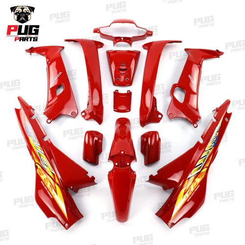 [PUGParts bộ phận màu Wave100 cũ (bộ 13 mảnh) màu đỏ tươi Wave100/110 cũ đèn pha đôi/đèn pha đơn bộ màu Wave100 cũ bộ màu Wave100]